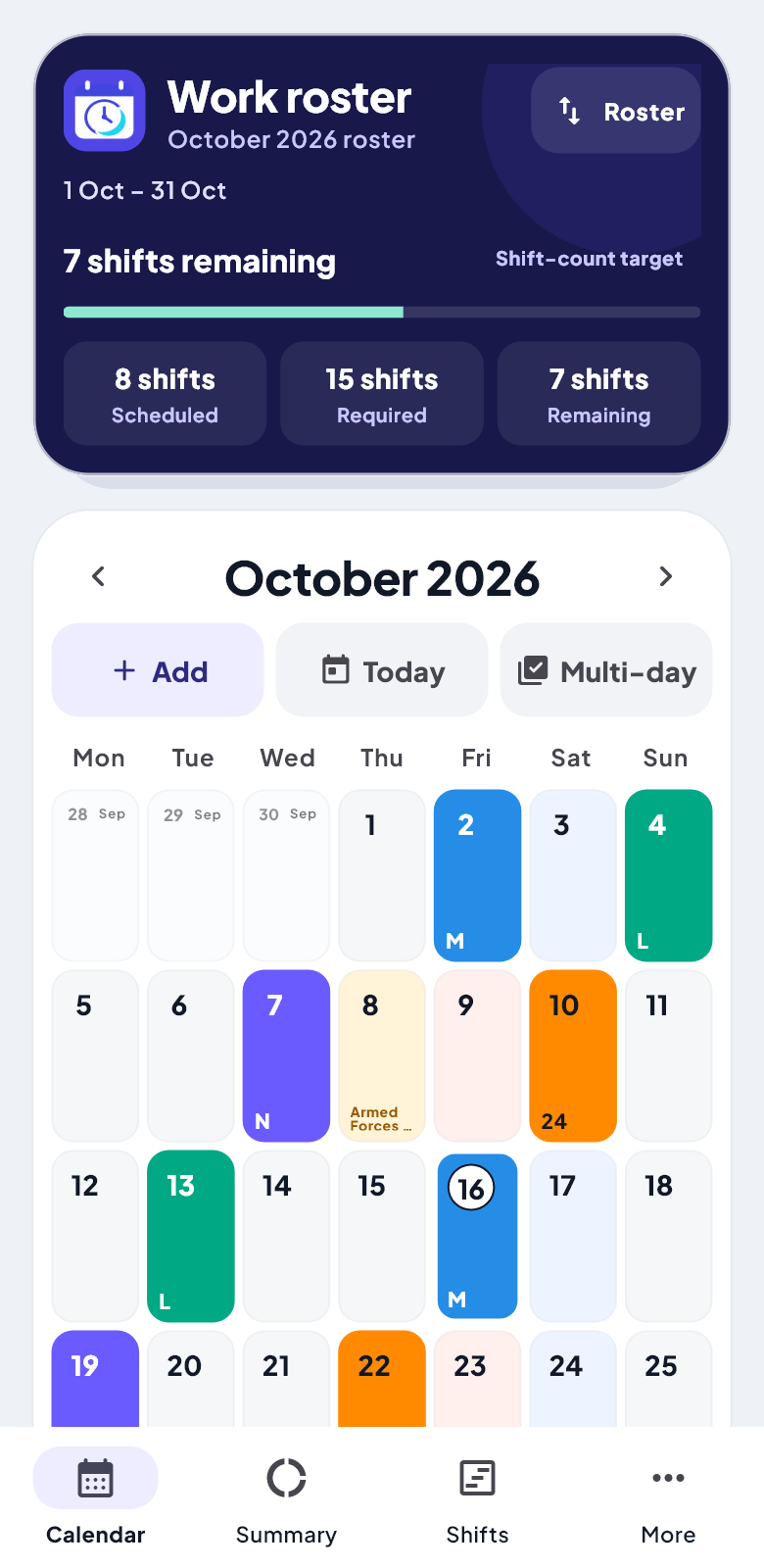 Your personal calendar